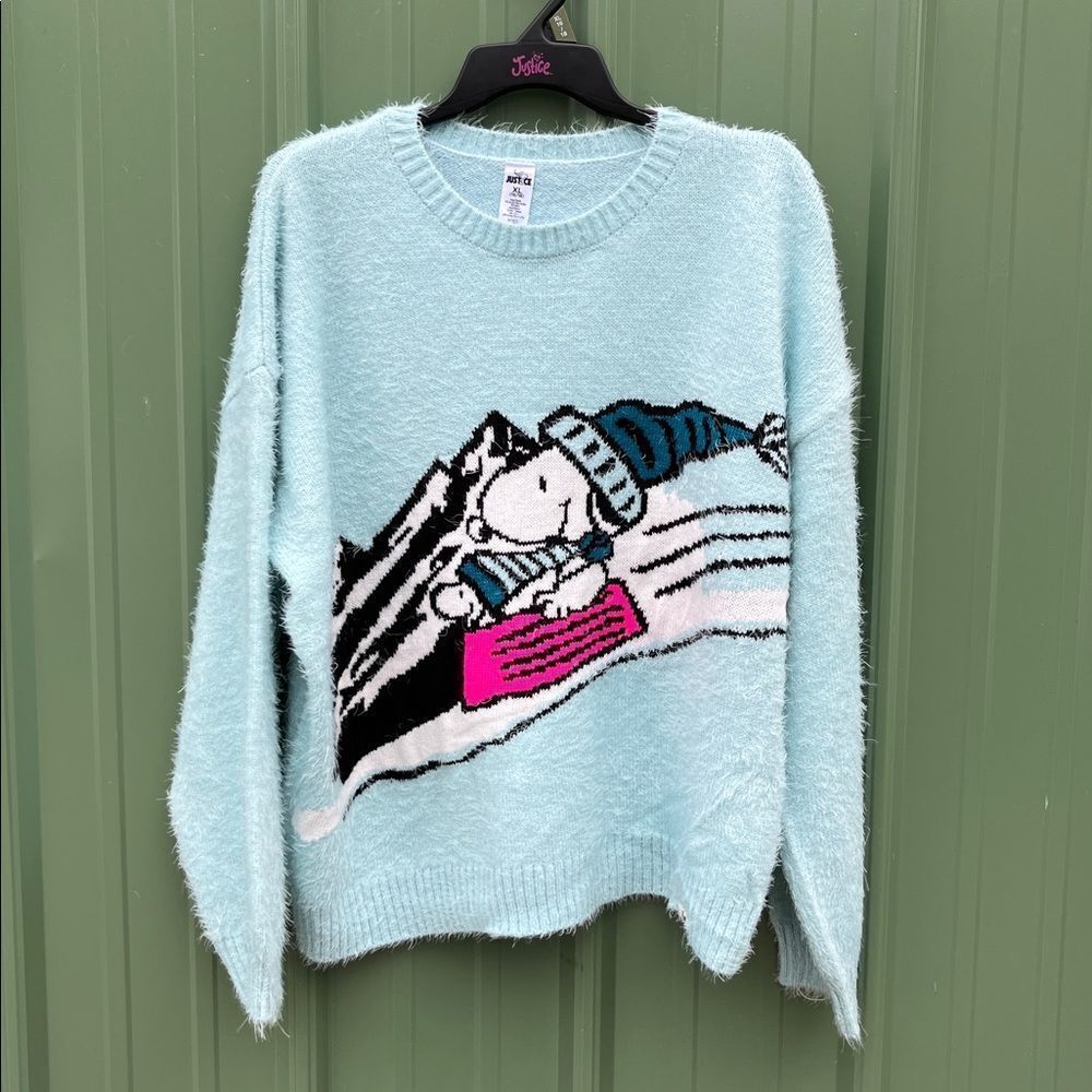 Girls Justice x Snoopy Collab Sweater Shirt Size XL